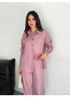 Gömlek Pantolon ikili Takım - Toz Pembe -