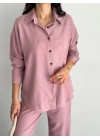 Gömlek Pantolon ikili Takım - Toz Pembe -