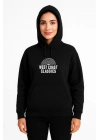 Kapşonlu Sweatshirt – Oversize“West Coast Classics” - Siyah -