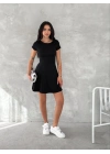 kısa kollu Mini Elbise - Siyah -