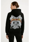 Metallica İki İplik Kapüşonlu Ön ve Arka Baskılı hoodie - Siyah -