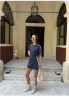 Osy Modal T-shirt Mini Şortlu Etek İkili Takım -Lacivert -