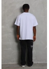Oversize Düz Bisiklet Yaka T-Shirt - Beyaz -
