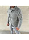 Pelüş Polar Hırka Gömlek – Gri -
