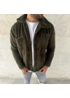 Pelüş Polar Hırka Gömlek - Haki -