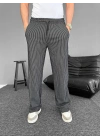 Su Yolu Çizgili Cepli Pantalon - Siyah -