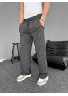 Su Yolu Çizgili Cepli Pantalon - Siyah -