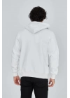 Tam Fermuarlı Kapşonlu  SweatShirt - Beyaz -