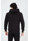Tam Fermuarlı Kapşonlu  SweatShirt - Siyah -