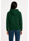 Üç İplik Kapüşonlu Kanguru Cepli Sweatshirt hoodie - Haki -