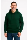 Üç İplik Kapüşonlu Kanguru Cepli SweatShirt hoodie - Haki -