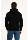 Üç İplik Kapüşonlu Kanguru Cepli SweatShirt hoodie - Siyah -