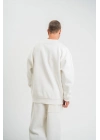 Uzun Kol Bisiklet Yaka Basic SweatShirt - Beyaz -