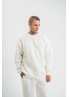 Uzun Kol Bisiklet Yaka Basic SweatShirt - Beyaz -