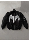 Venom Örümcek Desenli   Mont – Siyah -