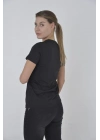 Yandan Fermuarli Slim fit T-shirt - Siyah -