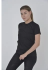 Yandan Fermuarli Slim fit T-shirt - Siyah -