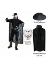 Vendetta Kostüm Seti – Şapka Maske Pelerin (120 cm)