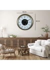 ® Vintage Roma Rakamlı 60 Cm Çarklı Duvar Saati