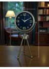 ® Vintage Tripod Eskitme Metal Üç Ayaklı Masa Saati