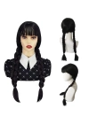 Wednesday Siyah Örgülü Peruk