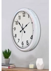 ® White Classic Modern 52 Cm Metal Duvar Saati