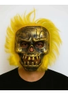 Wild Skull - Bakır Kafatası Sarı Saçlı İskelet Maske