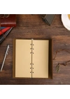 Yaprak Desenli Çizgisiz Deri Defter