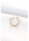 Yassı Gold Renk Ayarlanabilir Yüzük