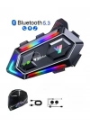 ® Yeni Nesil Bluetooth 5.3 Motosiklet Intercom RGB Işıklı 1000m Mesafeli