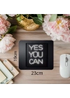 Yes You Can Yazılı Sade Neon Mousepad - 19x23 cm 2 mm Dikdörtgen İthal Baskılı Mouse Pad