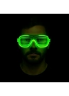 Yeşil LED Işıklı Parti Gözlüğü – Neon Glow Şerit Gözlük 3 Modlu