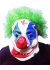 Yeşil Renk Afro Bonus Peruklu Palyaço Lateks Et Maske