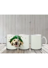 Yeşil Şapkalı Labrador Retriever Figürü - Baskılı kahve kupası