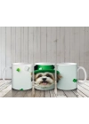 Yeşil Şapkalı St. Patrick’s Temalı Shih Tzu Köpek - Baskılı kahve kupası