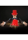 Yetişkinler İçin Kırmızı Renk Ringmaster Sihirbaz Şapkası Fötr Şapka 15 Cm