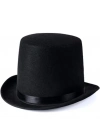 Yetişkinler İçin Siyah Renk Ringmaster Sihirbaz Şapkası Fötr Şapka 15 Cm