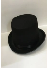Yetişkinler İçin Siyah Renk Ringmaster Sihirbaz Şapkası Fötr Şapka 15 Cm