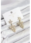 Yıldız Model Gold Renk Zirkon Taşlı Küpe