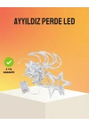Yıldız ve Ay Figürlü Prizli Perde LED Işık Romantik Ortam Aydınlatması