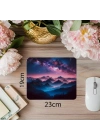 Yıldızlı Gökyüzü ve Dağlar Mousepad - 19x23 cm 2 mm Dikdörtgen İthal Baskılı Mouse Pad