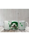 Yonca Yapraklarıyla Çevrili Sevimli Bulldog – Baskılı Kahve Kupası