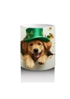 Yonca Yapraklarıyla Süslenmiş St. Patrick Retriever – Baskılı Kahve Kupası