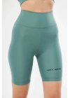 Yüksek Bel Biker Sporcu Şort - Mint Yeşili