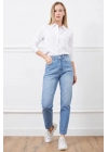 Yüksek bel mom jean pantolon