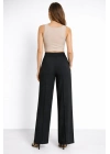 Yüksek Bel Palazzo Pantolon Çima Dikişli Bol Paça Akıcı Kumaş Günlük ve Ofis Şıklığı Kadın - Siyah