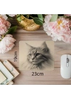 Yumuşak Tonlarda Kedi Portresi Mousepad - 19x23 cm 2 mm Dikdörtgen İthal Baskılı Mouse Pad