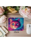 Yüzen Tatlı Uzay Kedisi Mousepad Tasarımı - 19x23 cm 2 mm Dikdörtgen İthal Baskılı Mouse Pad