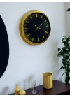 ® Zarif Klasik Stil 40 Cm Metal Gold Duvar Saati