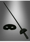 Zorro Kostüm Plastik Aksesuar Seti – Maske Ve Kılıç (67 Cm)
